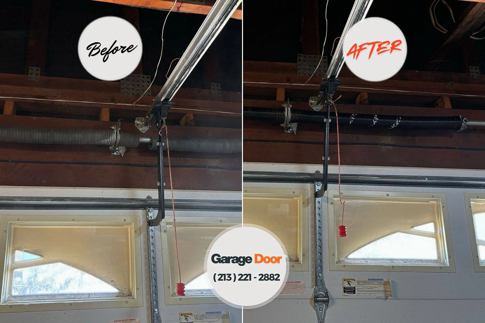 Before and after: garage door repair Wakeman, OH